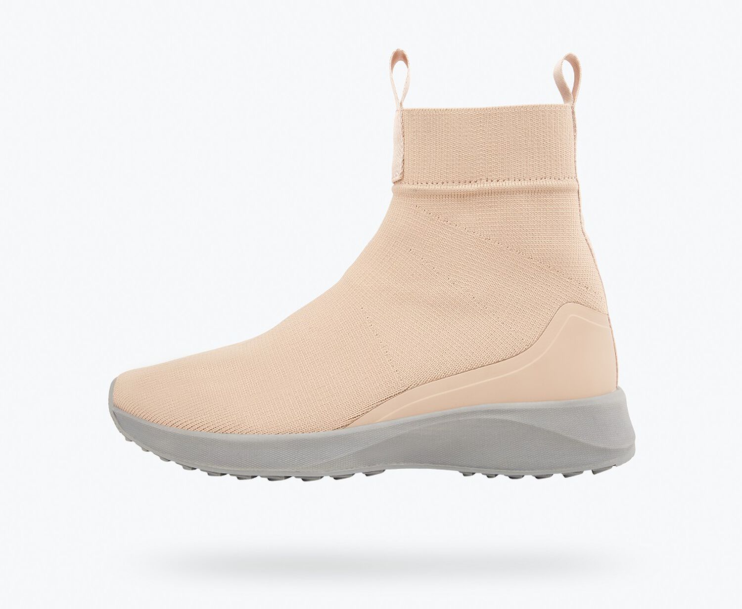 Side view of a Native Shoes Adults Nova Hydroknit | Chameleon Pink/ Pigeon Grey Footwear