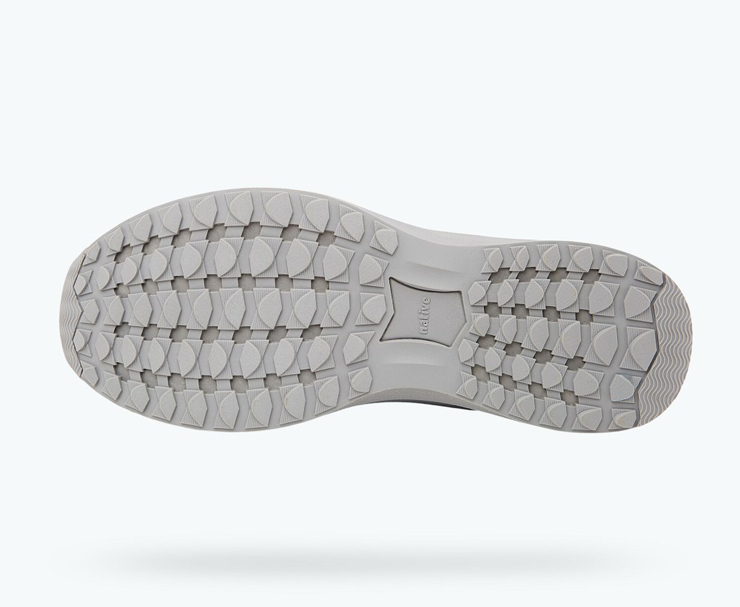 Bottom view of a Native Shoes Nova Hydroknit | Chameleon Pink/ Pigeon Grey Footwear