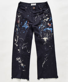 Libertines High Waist Cropped Wide Leg Denim Jeans | Midnight Artiste