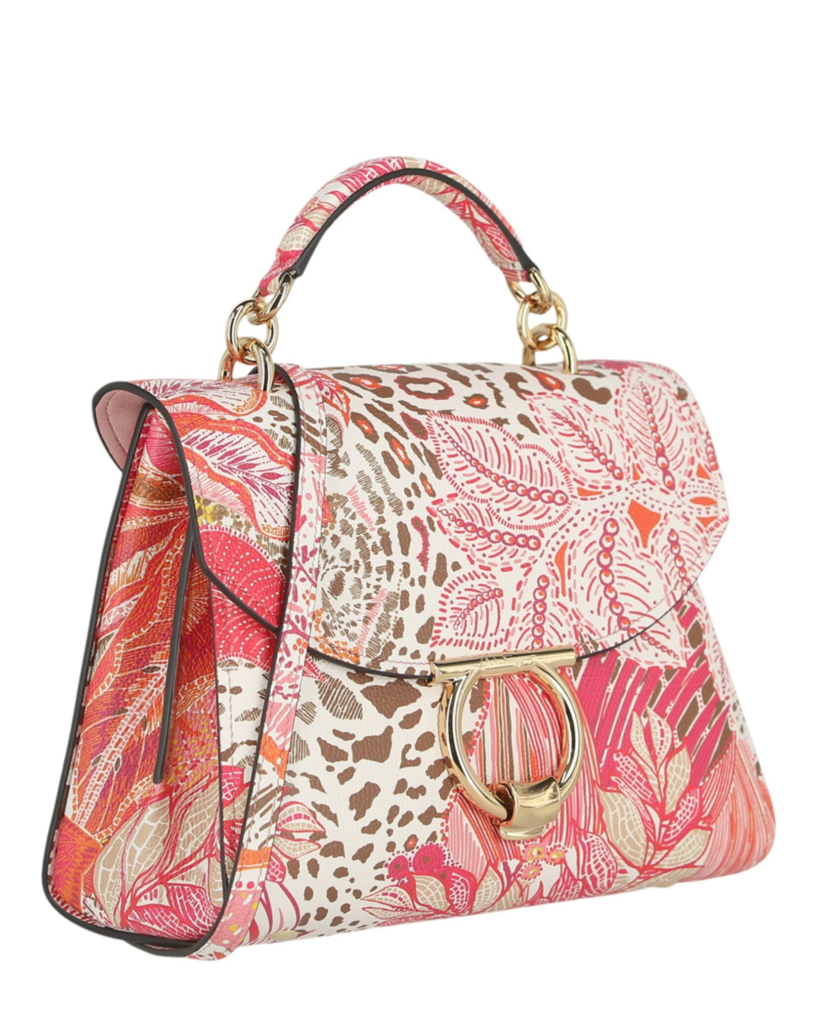 Ferragamo | Margot Gancio Plant-Print Shoulder Bag