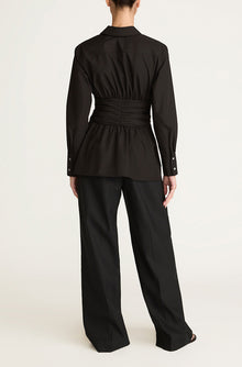 Corseted Button Down | Black