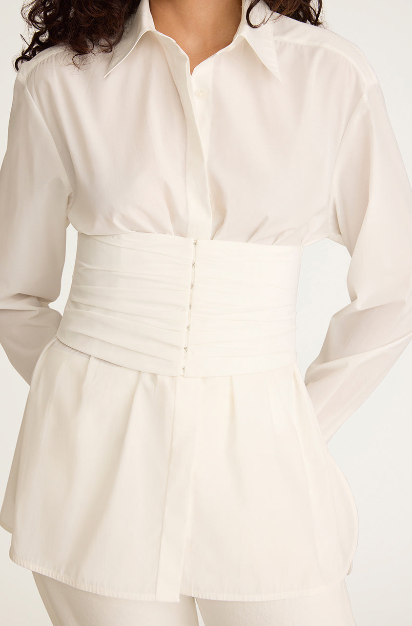 Corseted Button Down | Milk