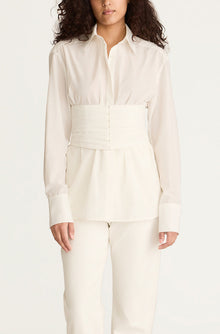Corseted Button Down | Milk