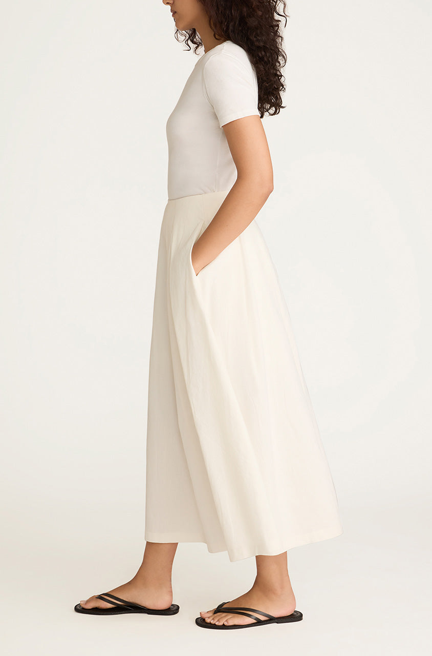 Linen Cotton Ottoman Skirt | Off White