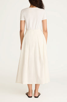 Linen Cotton Ottoman Skirt | Off White