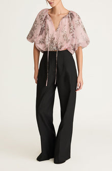 Emblem Fleur Bubble Print Top | Peony Combo