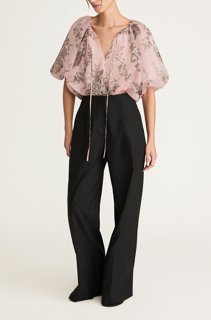 Emblem Fleur Bubble Print Top | Peony Combo