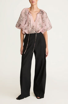 Emblem Fleur Bubble Print Top | Peony Combo