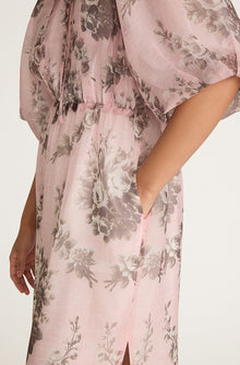 Emblem Fleur Bubble Pencil Slit Dress | Peony Combo