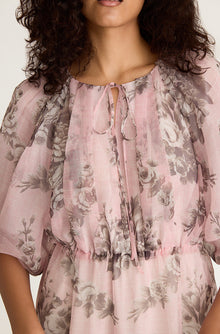 Emblem Fleur Bubble Pencil Slit Dress | Peony Combo