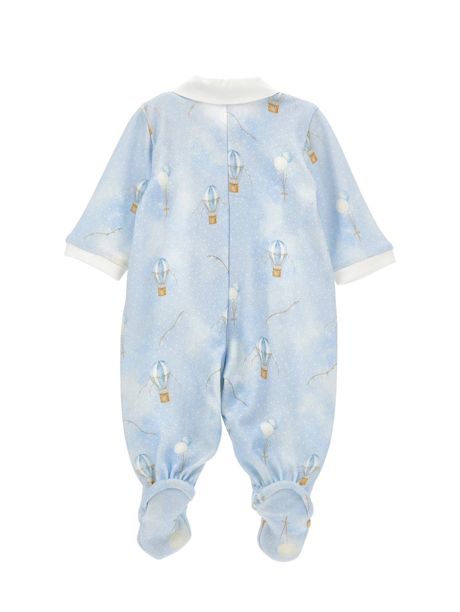 Boys | All-Over Cotton Playsuit With Collar | Cloud/Cream