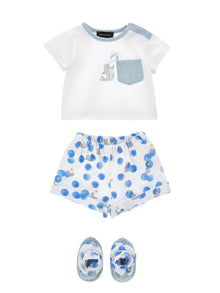 Boys | Three-Piece Sailor Set | White/Bluette