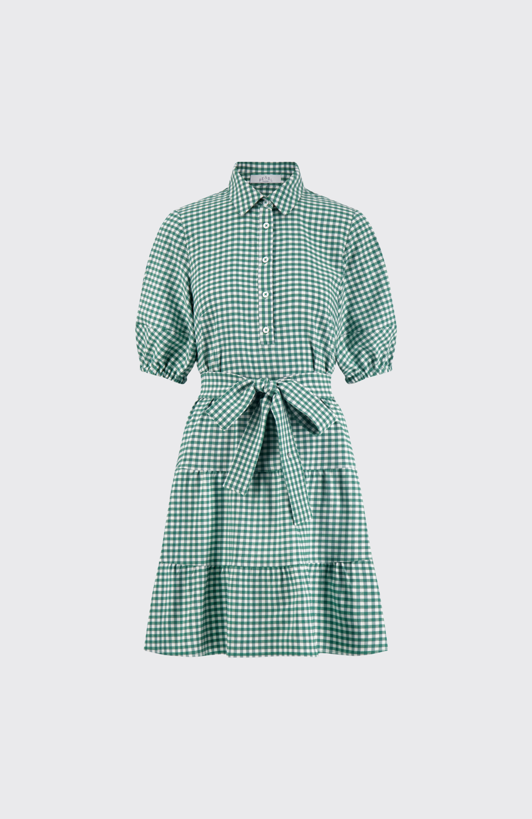 Stretch Plaid Flounce Dress | Green