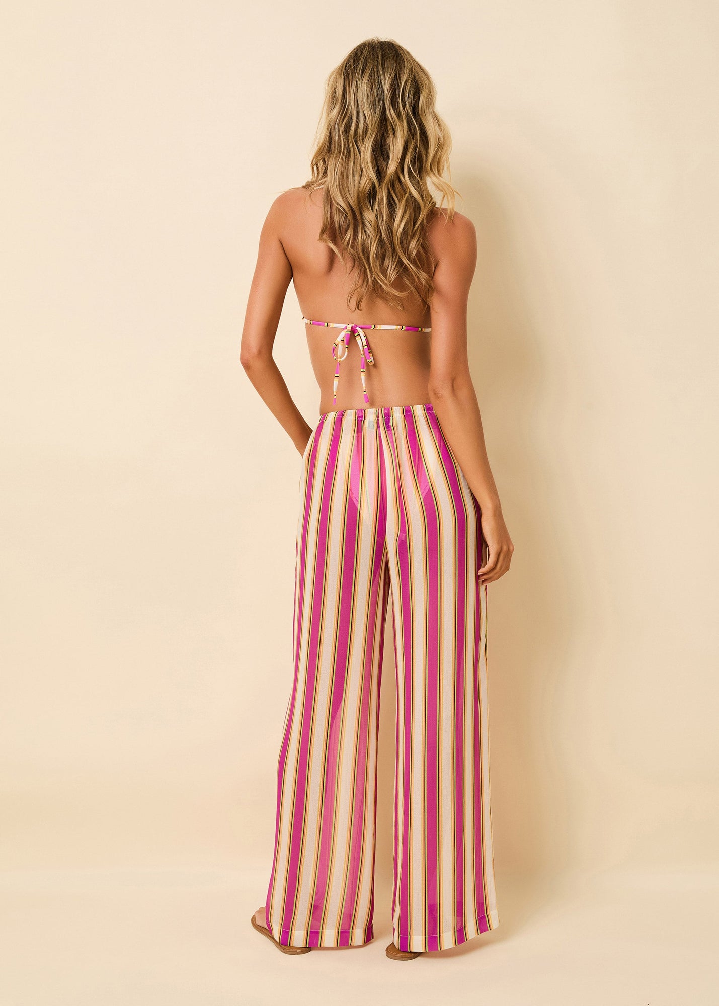 Womens | Ashling Pant Crinkle Sheer | South Beach Stripe