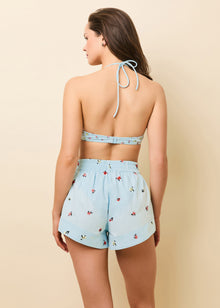 Vicky Embroidered Short Sky Ditsy Floral - Solid & Striped