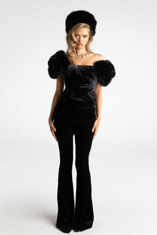 Alicia Velvet Top | Black
