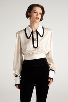 Lori Satin Top | Cream
