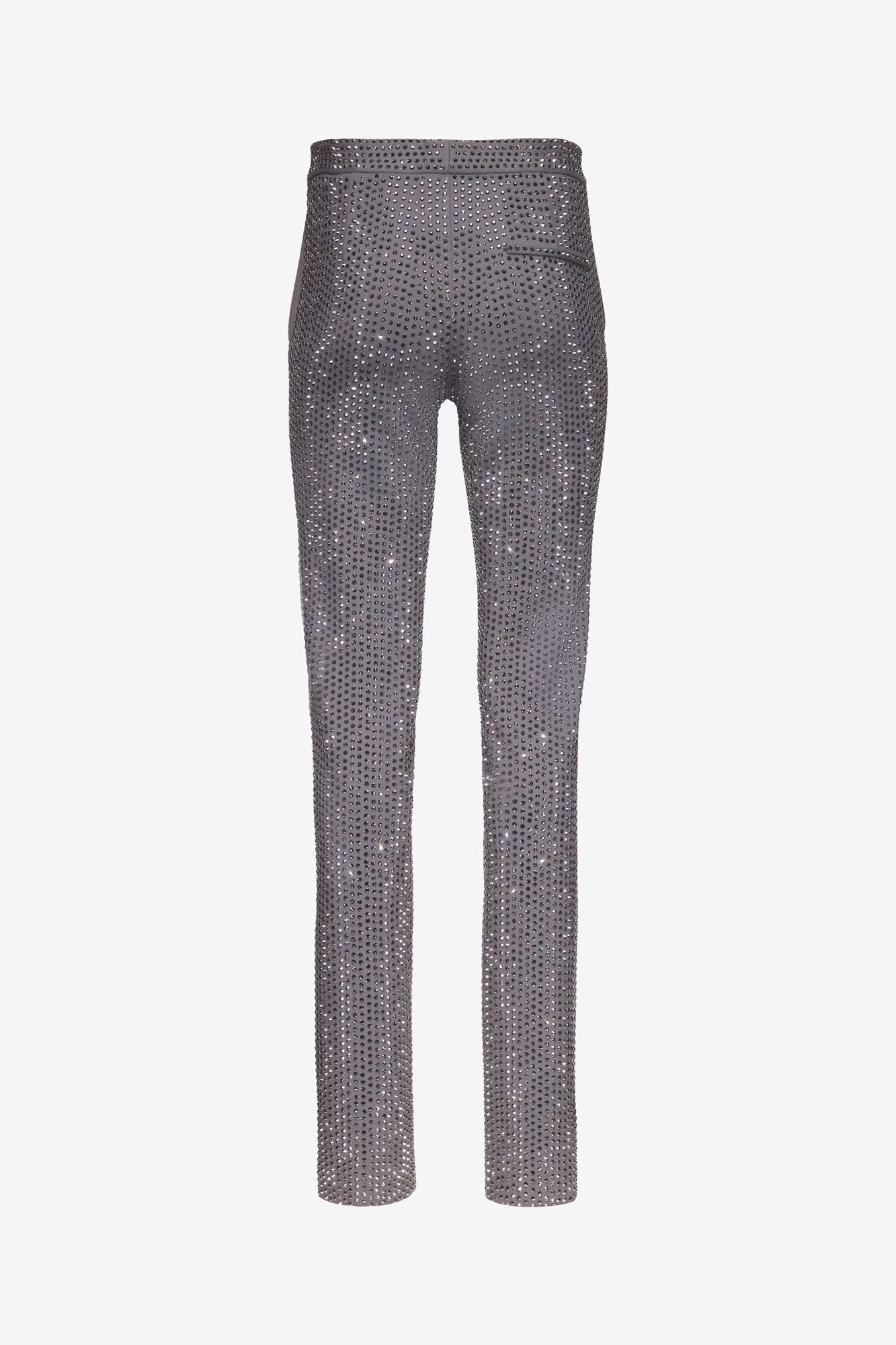 Crystal Embellished Tuxedo Pant | Charcoal