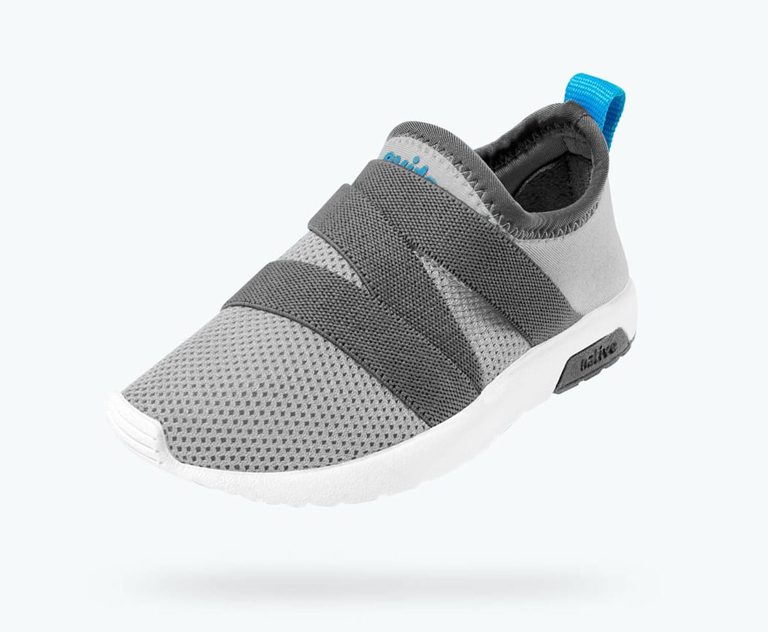 Angled view of a Native Shoes Kids Phoenix Kids | Pigeon Grey/ Dublin Grey/ Shell White Footwear