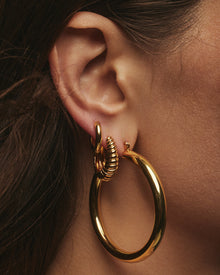 Ridged Marbella Hoops - Gold | Plated Gold