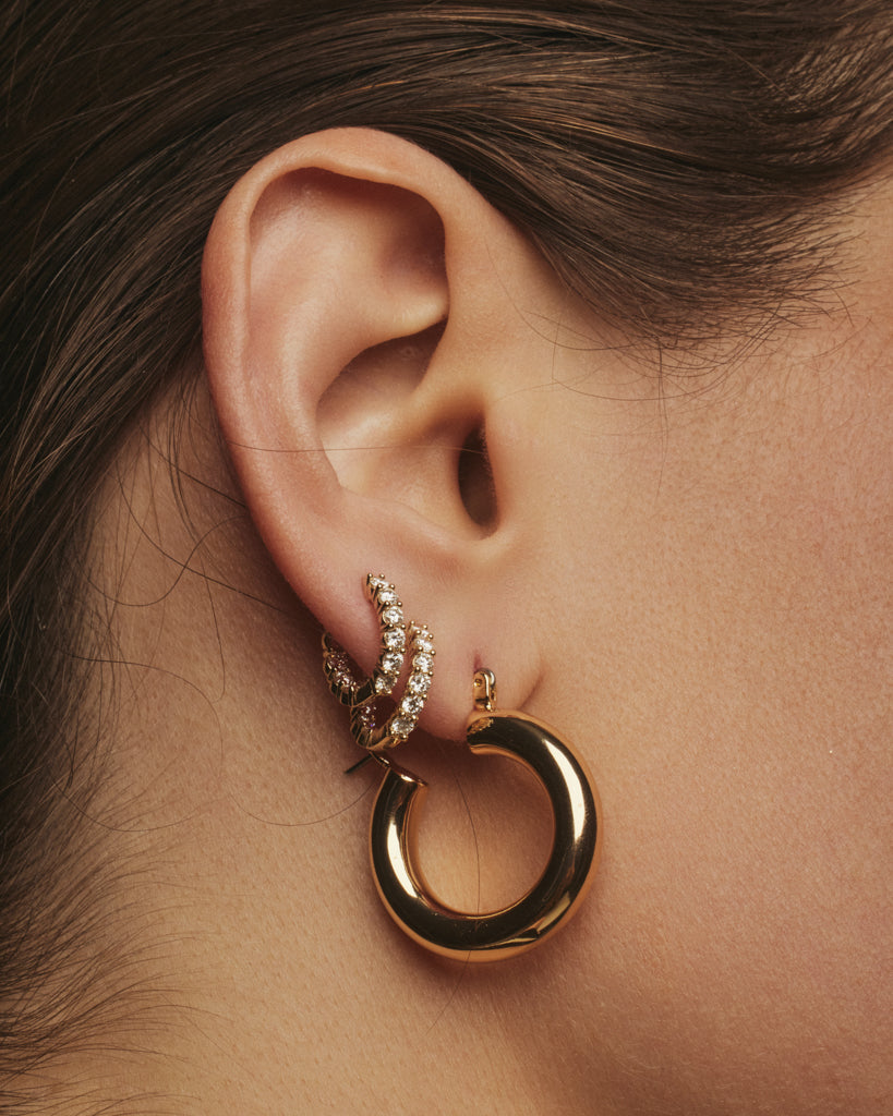 Baby Amalfi Tube Hoops - Gold | Plated Gold