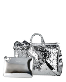 Ferragamo | Brooklyn Monogram Metallic Leather Tote