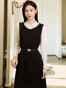 Elegant V-Neck Dress | Black
