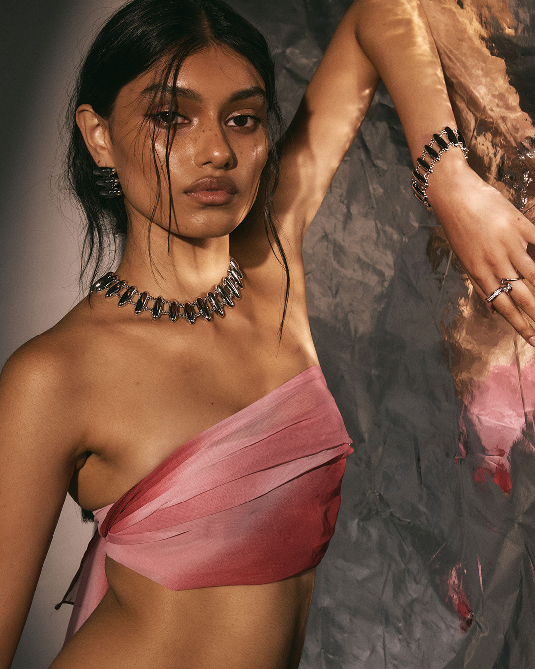 The Milan Bead Stud Bracelet | Silver