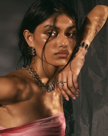 The Milan Bead Stud Earrings | Silver