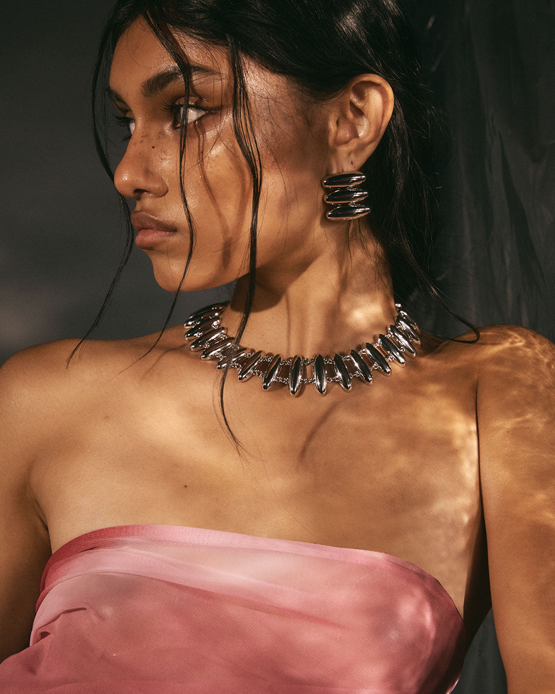 The Milan Bead Stud Earrings | Silver