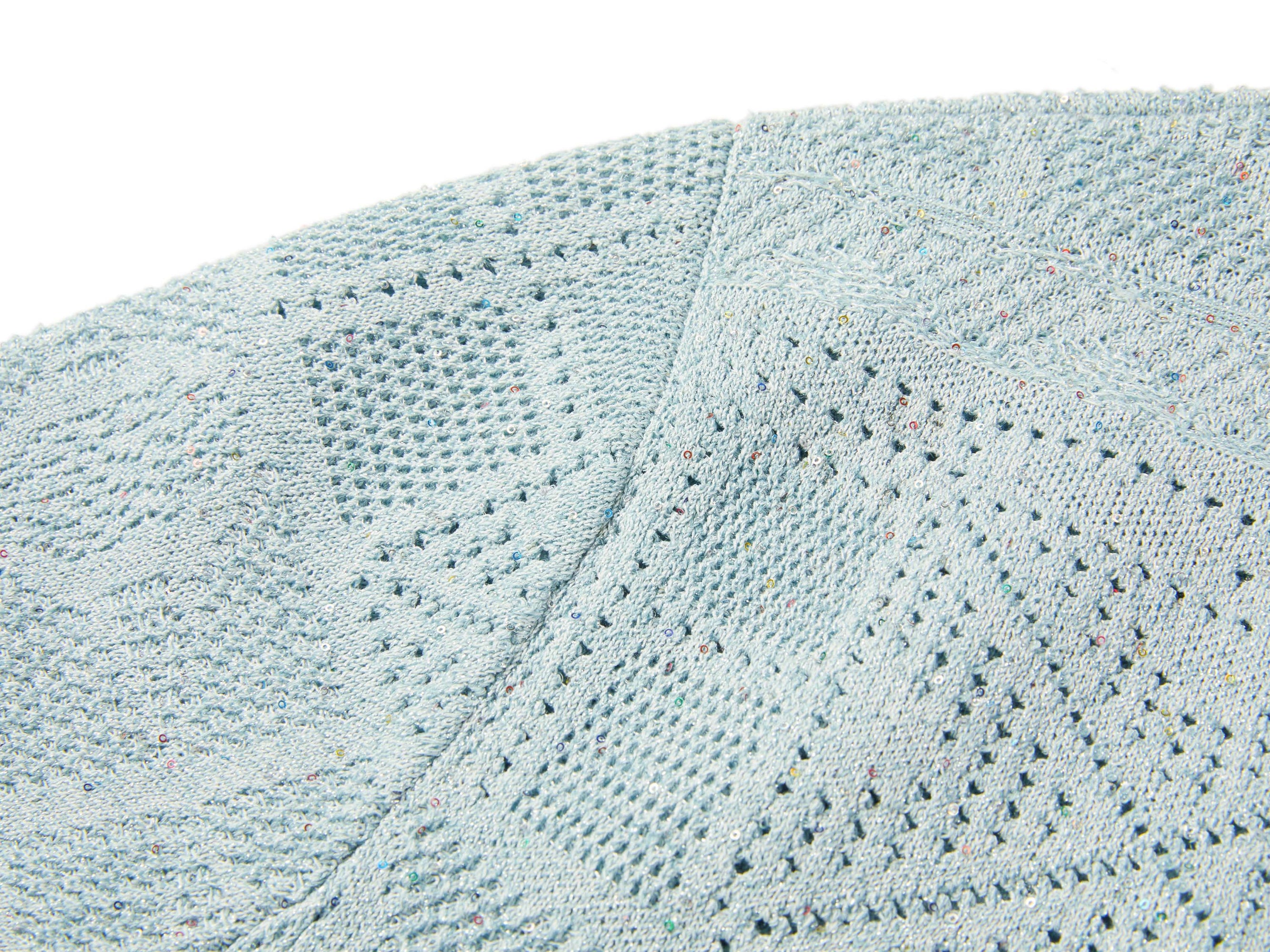 Short Sleeve Knit Top | Light Blue
