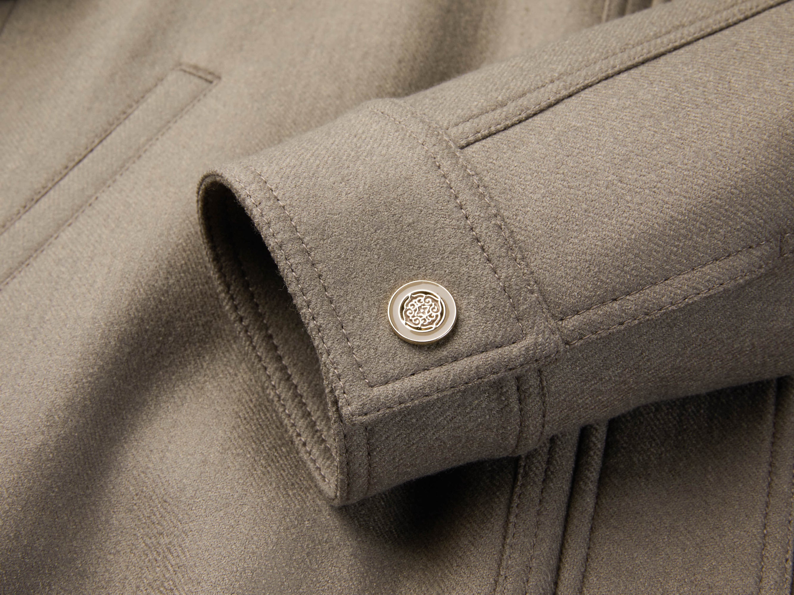 Wool Mulberry Silk Casual Coat | Brown