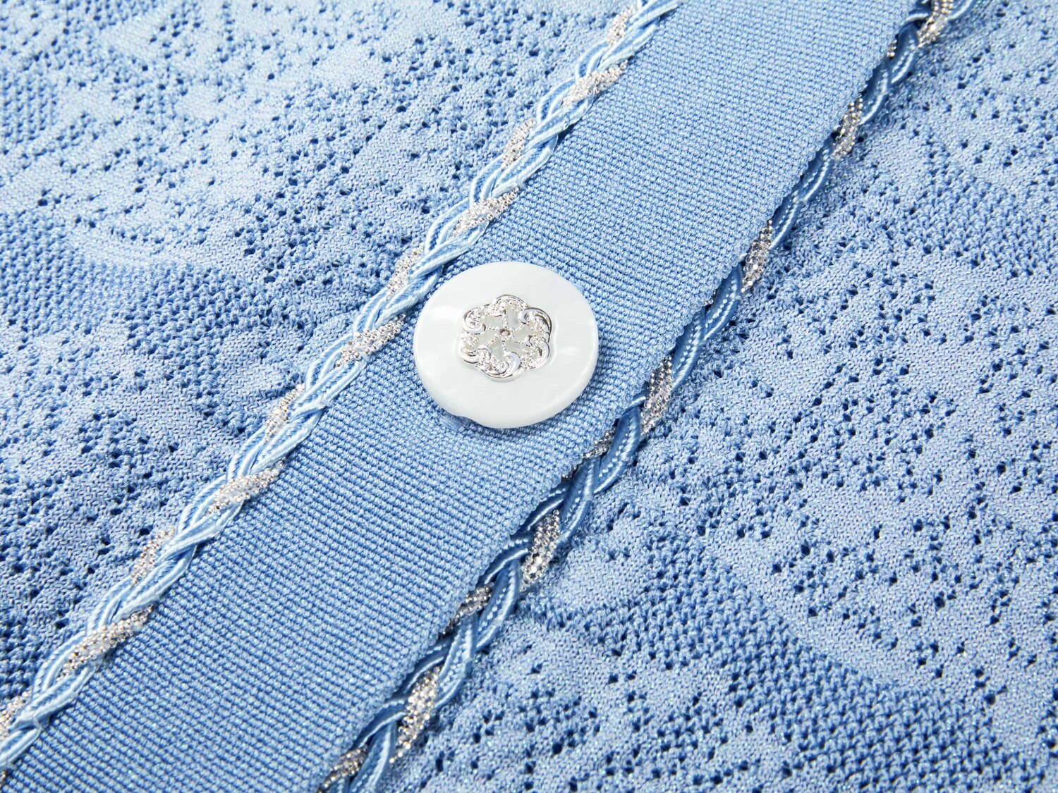 Acetic Acid Jacquard Knit Cardigan | Blue