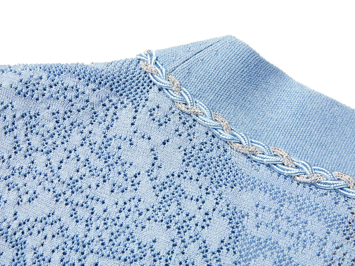 Acetic Acid Jacquard Knit Cardigan | Blue