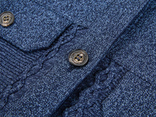 Knit Denim-Look Jacket | Navy