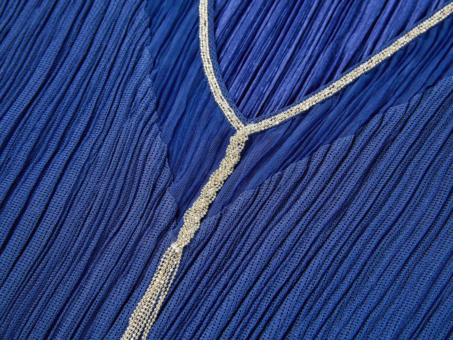 V-neck Waist-fitted Dress | Blue