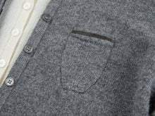Layered Collar Soft Wool Cashmere Old Money Style Sweater | Grey