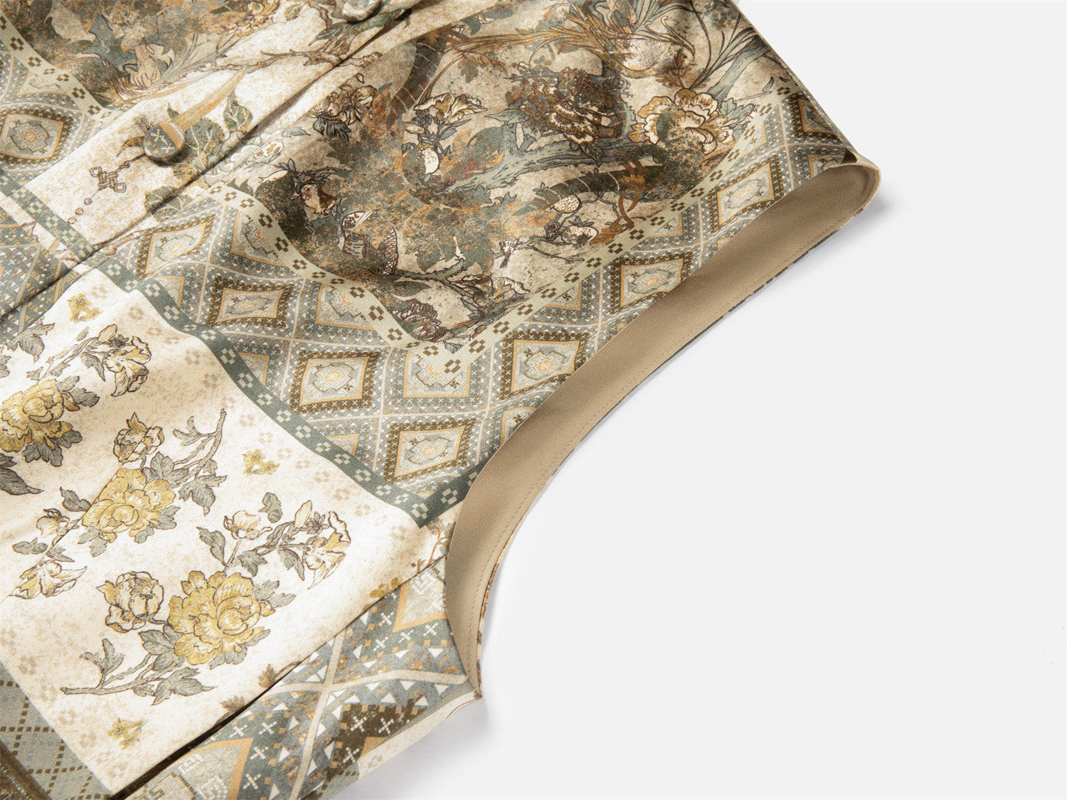 Mulberry Silk Printed Vest | Green