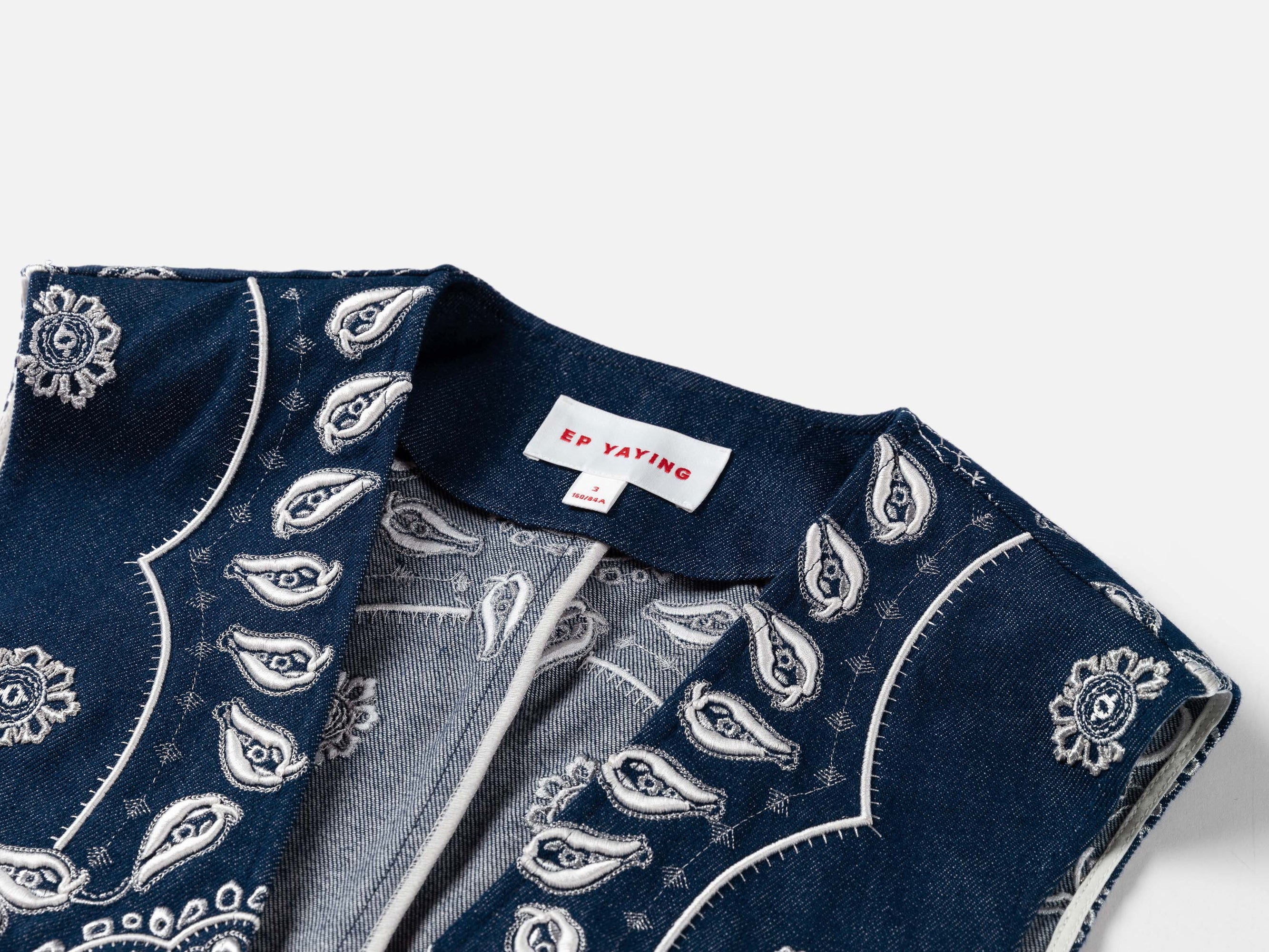 Denim Vest | Navy/White