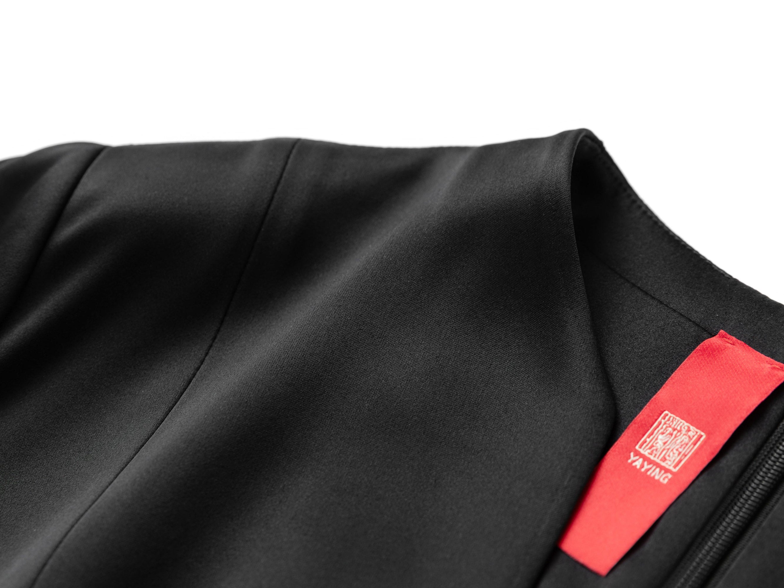 Elegant Acetate V-Neck Waist-Defining Dress | Black
