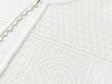Jacquard Crew Neck Knit Cardigan | White