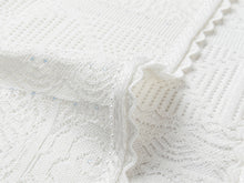 Jacquard Crew Neck Knit Cardigan | White