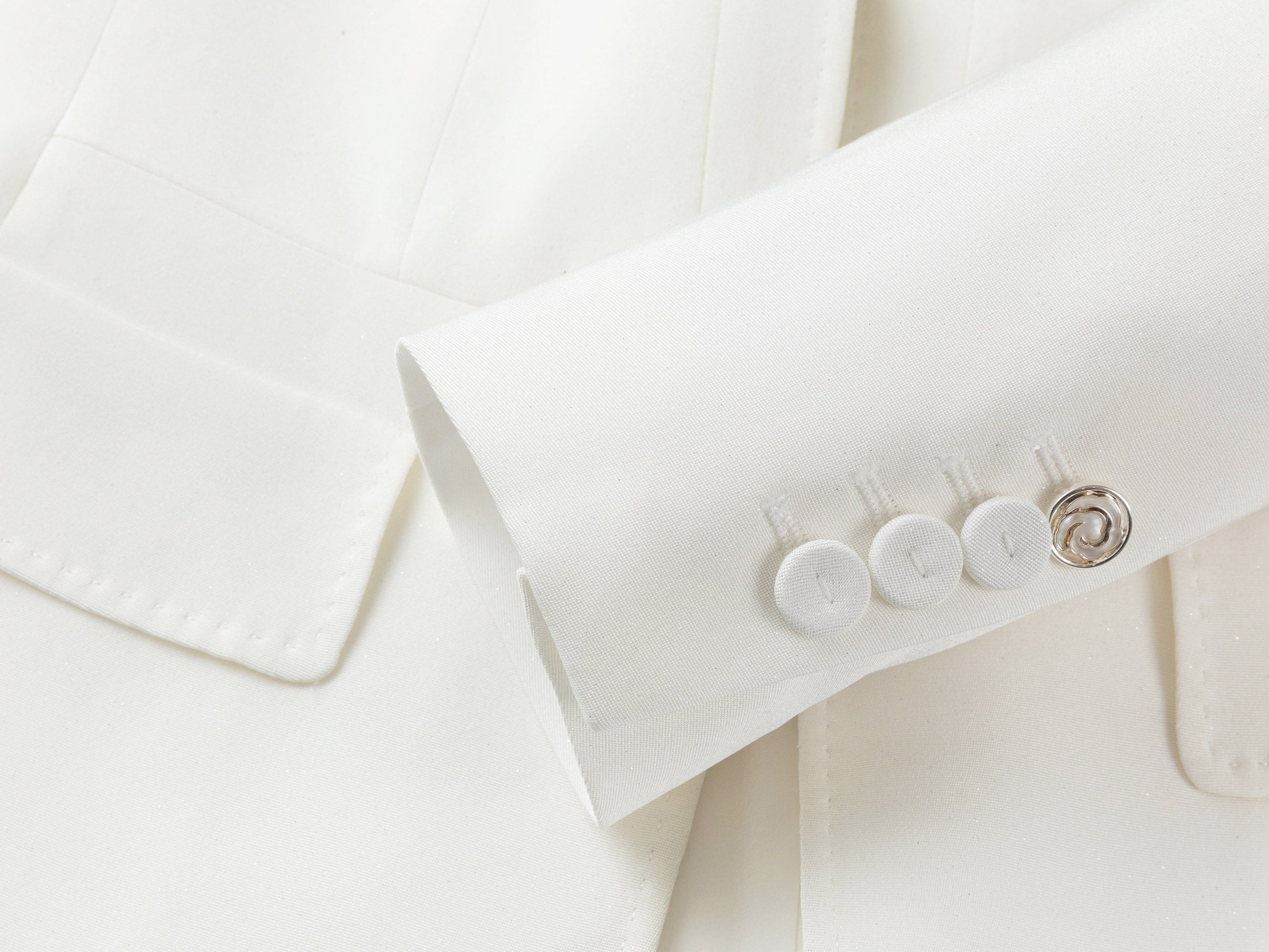 Silk Waist-Defining Blazer Coat | White