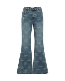 Marines Mid Waist Flared Denim Jeans | Medusa