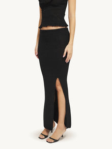 Carolina Split Skirt | Black Sequin
