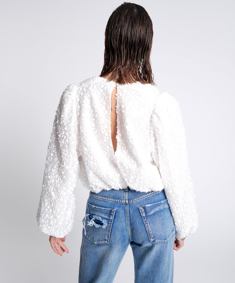 Up All Night Bubble Top | White