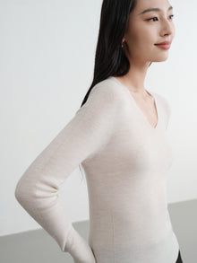 Machine Washable Wool Seamless Base Layer Top | White