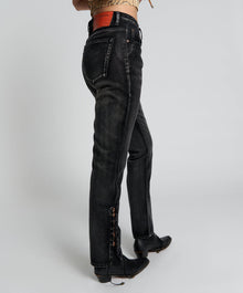 Awesome Baggies High Waist Straight Leg Denim Jeans | Faded Black