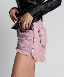 Le Wolves Mid Waist Mid Length Denim Shorts | Pink Pistol