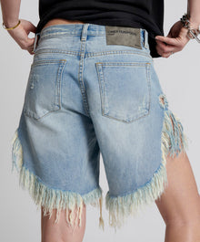 Frankies Low Waist Long Length Denim Shorts | Hendrixe